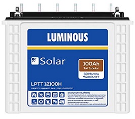 Luminous Solar Battery -  - Tall Tubular - LPTT 12100H